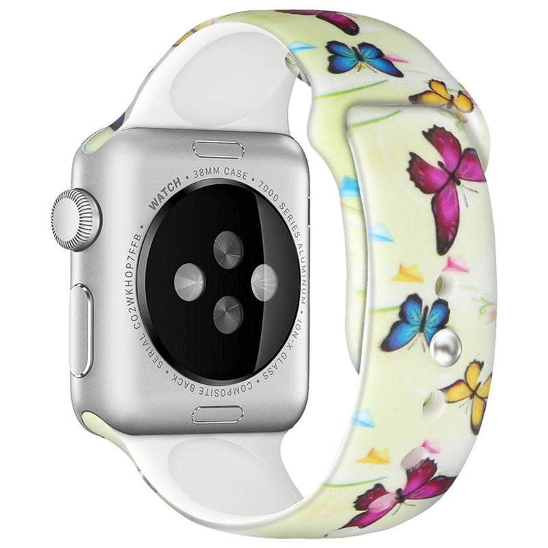 For Apple Watch Series 9 8 7 41mm 6 5 4 SE (2023) SE(2022) SE 40mm 3 2 1 38mm Silicone Watch Band Fadeless Pattern Printed Sport Strap Replacement For Apple Watch Series 9 8 7 41mm 6 5 4 SE (2023) SE(2022) SE 40mm 3 2 1 38mm Silicone Watch Band Fadeless Pattern Printed Sport Strap Replacement